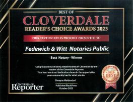Cloverdale Readers Choice Award 2023
